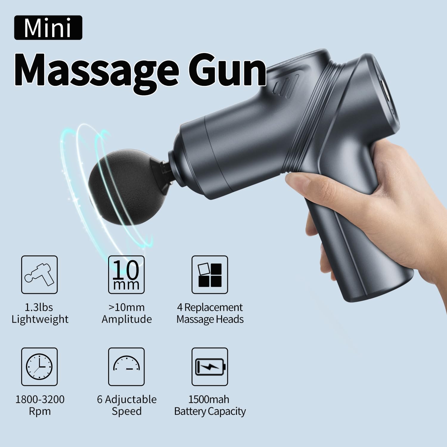 LEERCON Massage Gun Deep Tissue, Silent Brushless Motor and Portable Massage Gun with 4 Interchangeable Heads for Deep Muscle Relief and Relaxation, Relax Gift