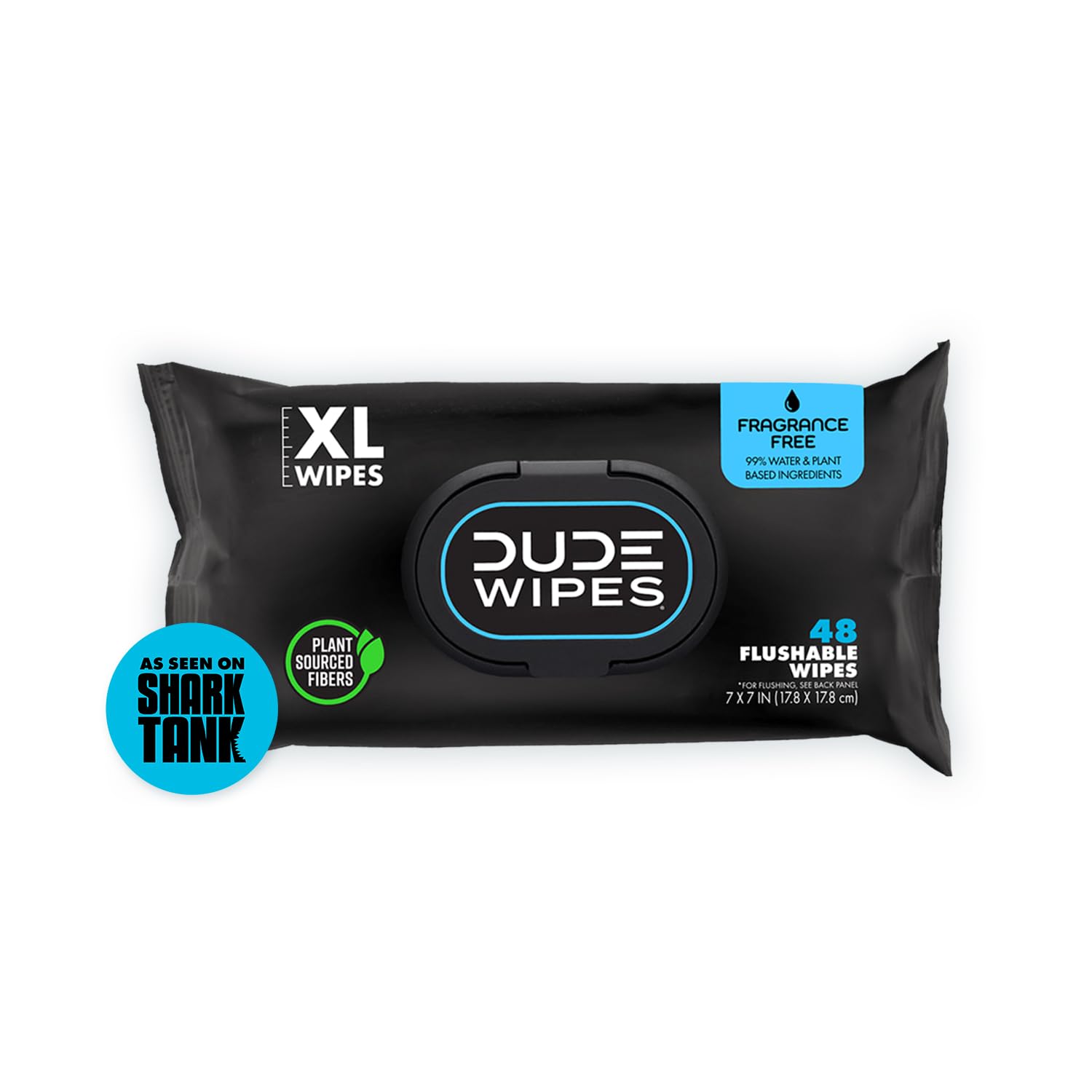 DUDE Wipes Flushable Wipes - 1 Pack, 48 Wipes - Unscented Extra-Large Wet Wipes with Vitamin-E & Aloe for at-Home Use - Septic and Sewer Safe