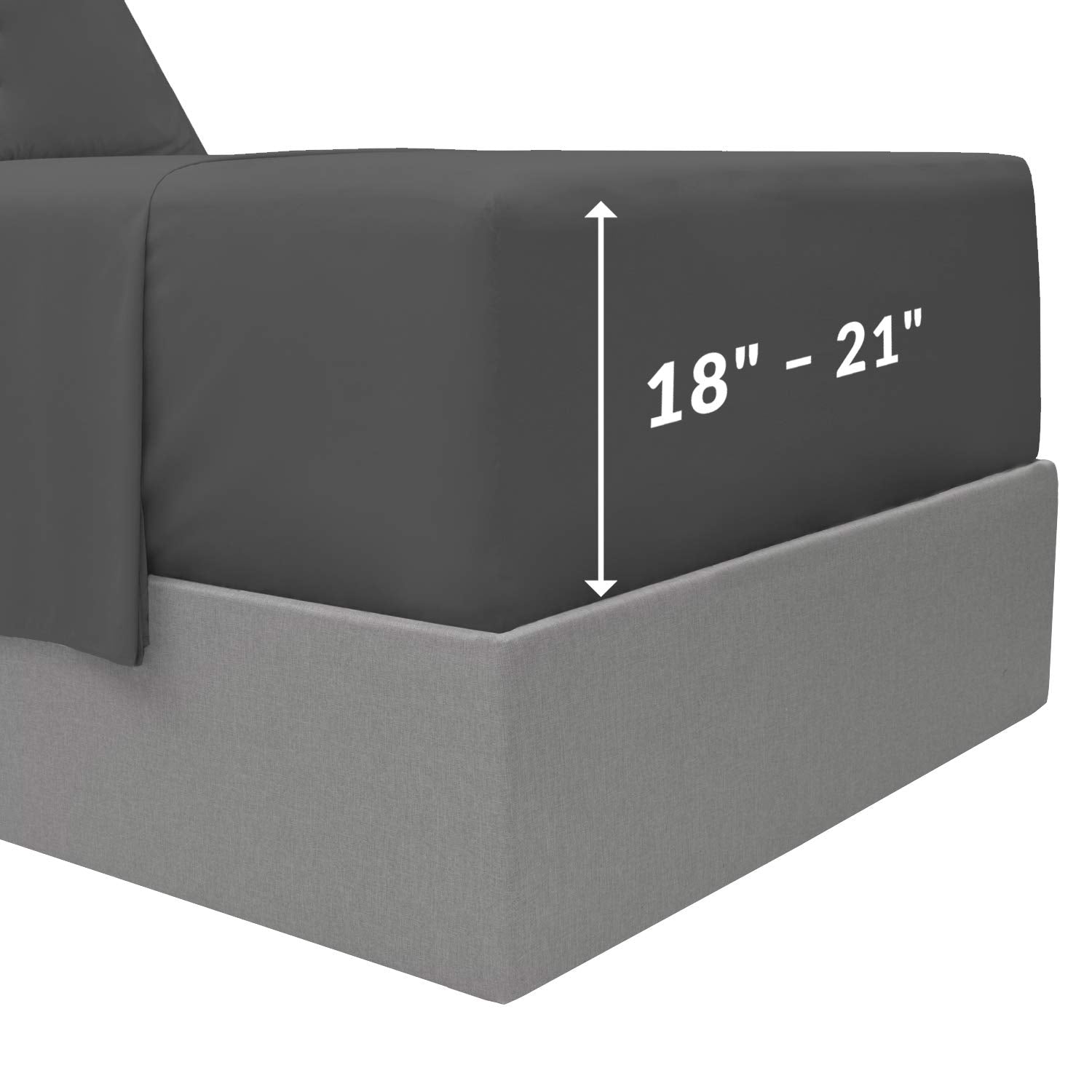 Mellanni Extra Deep Pocket Sheet Set + Waterproof Mattress Pad Bundle&Save - Bundle Includes: 4pcs Extra Deep Pocket Sheets up to 21" and Waterproof Mattress Pad 21" (King, Gray & White)