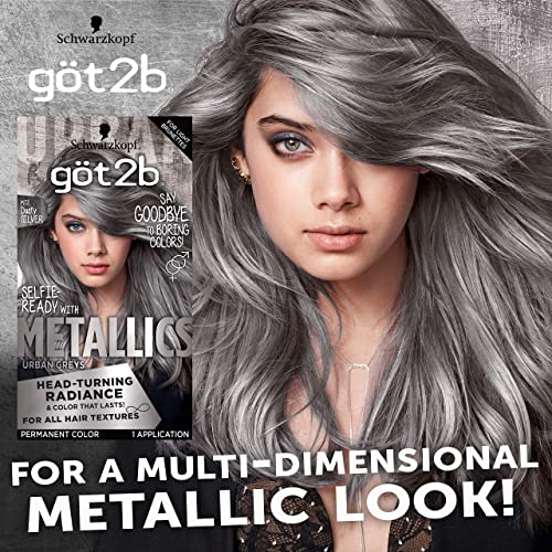 Got2B Metallics Permanent Hair Color, M72 Dusty Silver