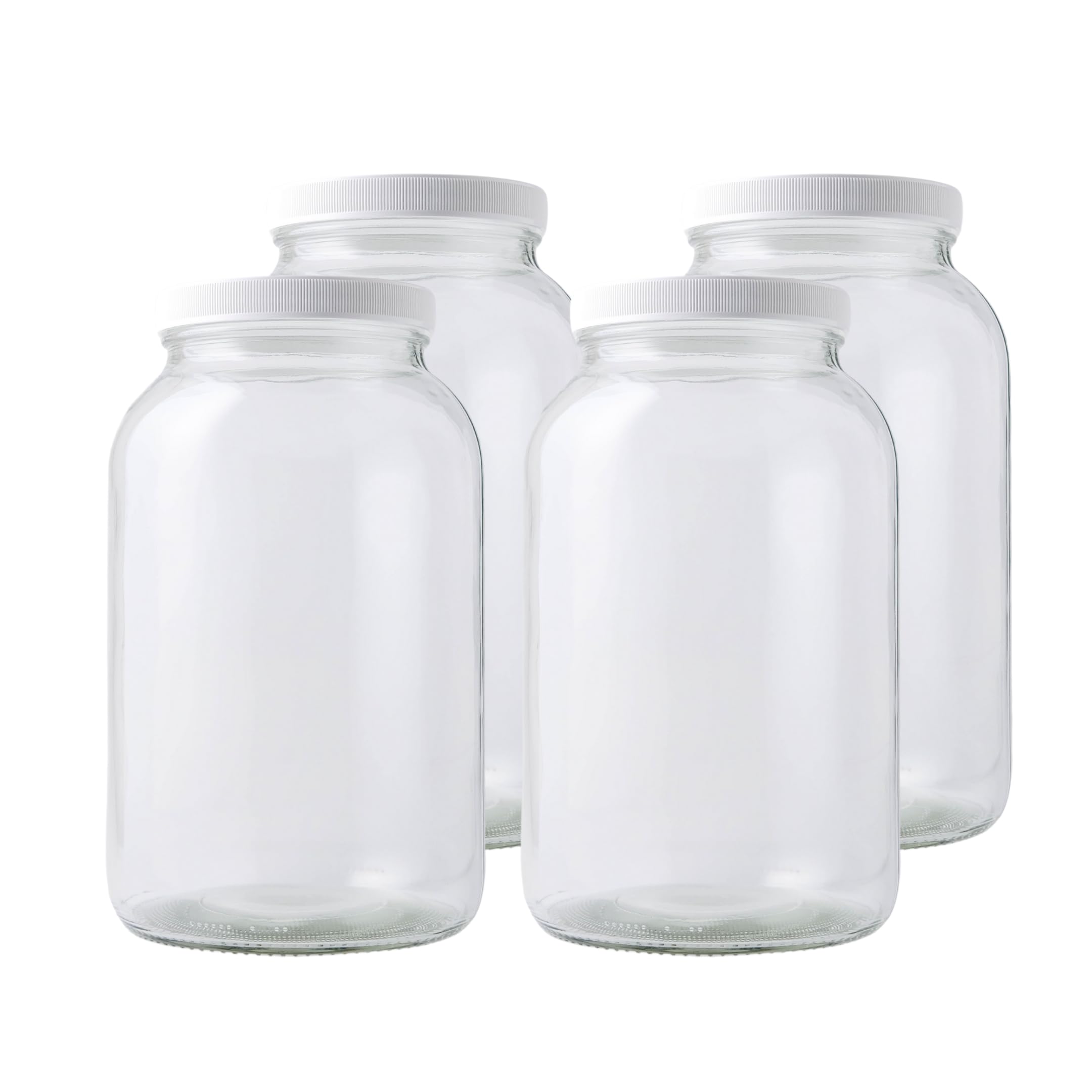 FastRack One gallon Wide Mouth Glass Jar with Lid-Set of 4