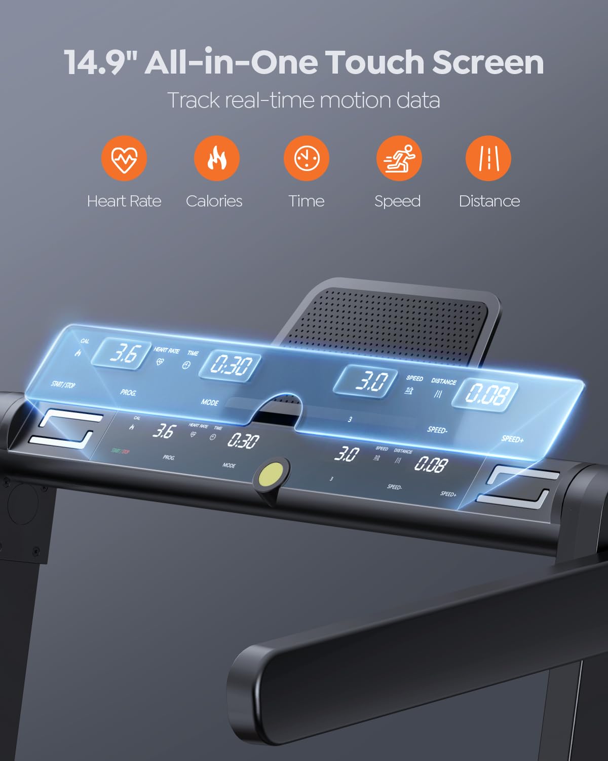 Acezoe 2 in 1 Foldable Treadmills for Home Small Office, 2.5HP Walking Pad Treadmill with Handle Bar, 300lbs Capacity, Under Desk Treadmill with Smart APPs, 12 HIIT Modes and Touch Screen