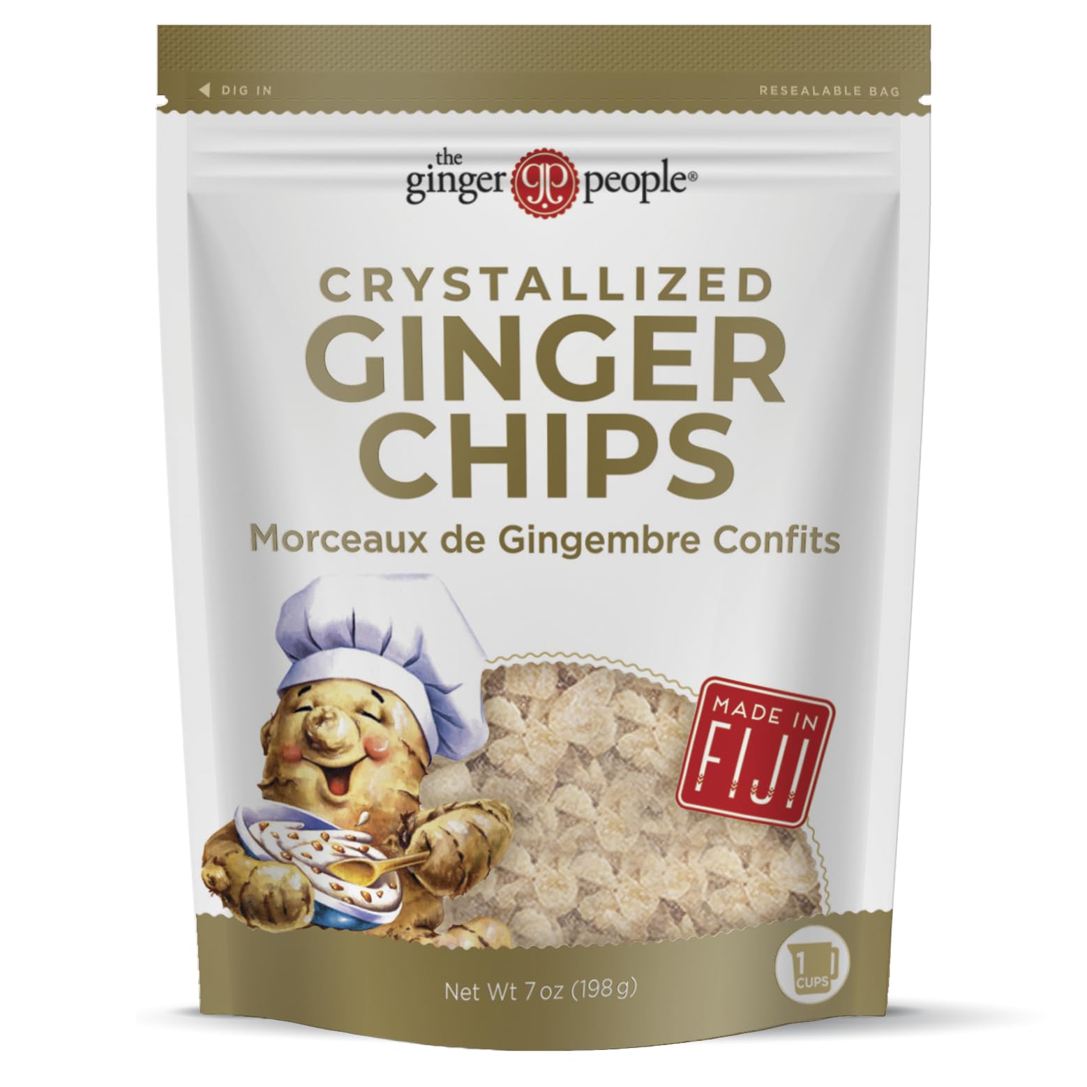 The Ginger People Crystallized Ginger Chips - 7oz Bag - Pack of 1