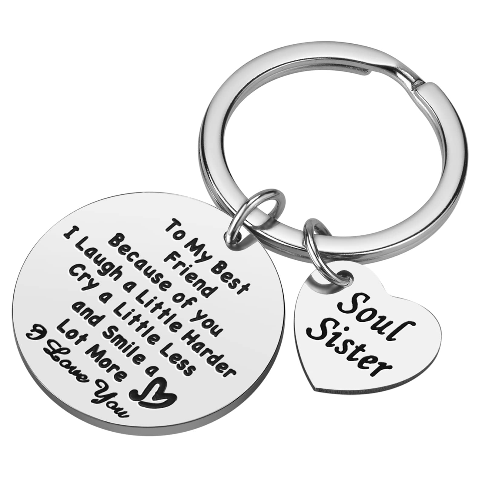 iJuqi Soul Sister Keychain Gift for Best Friends - Birthday and Christmas Gifts for Women