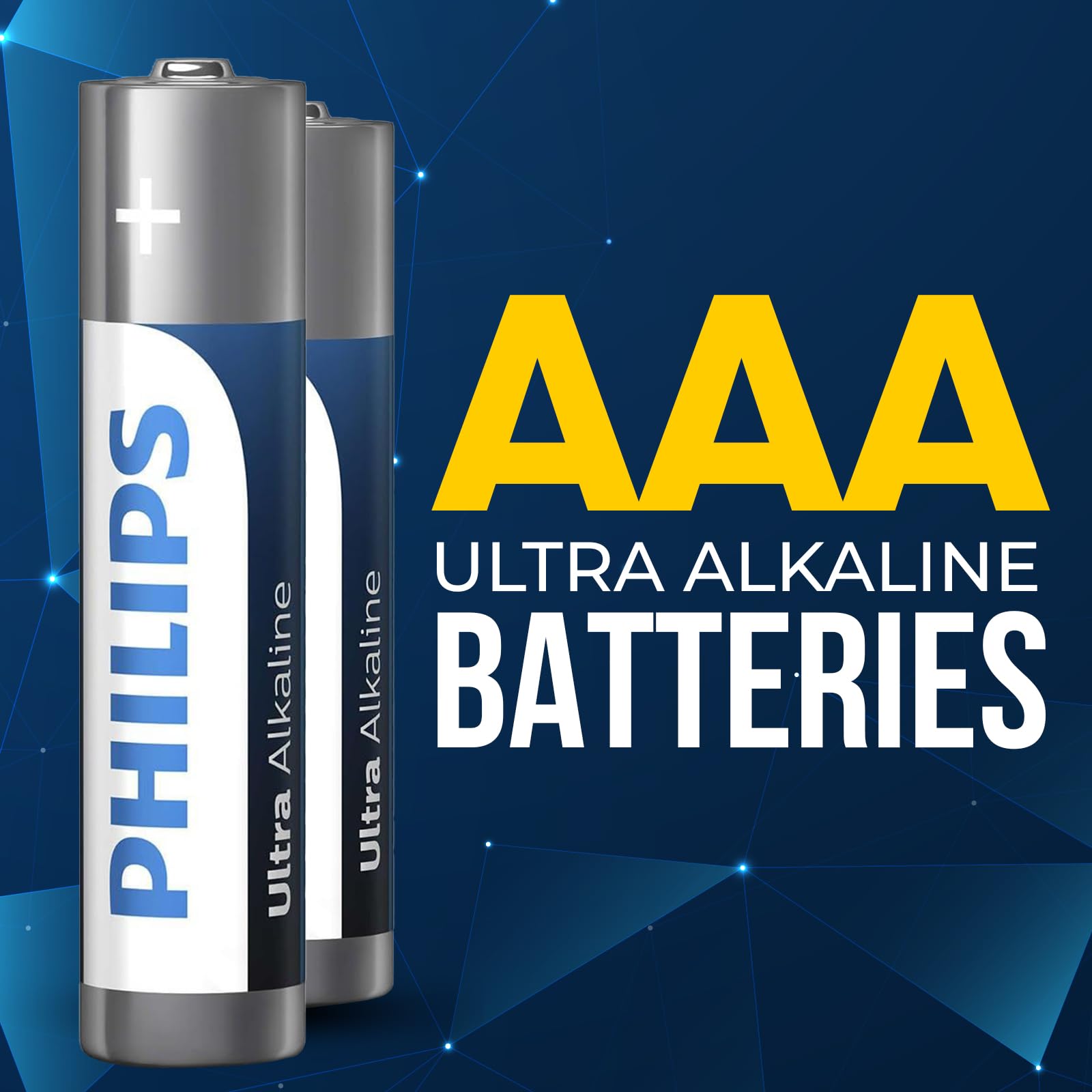 PHILIPS AAA Batteries, Ultra Alkaline Triple AAA Batteries 12 Pack, 1.5v Batteries AAA Size Pack, Ultimate Long-Lasting Power for High-Drain Devices, 10-Year Shelf Life, Durable Leak-Proof Design.