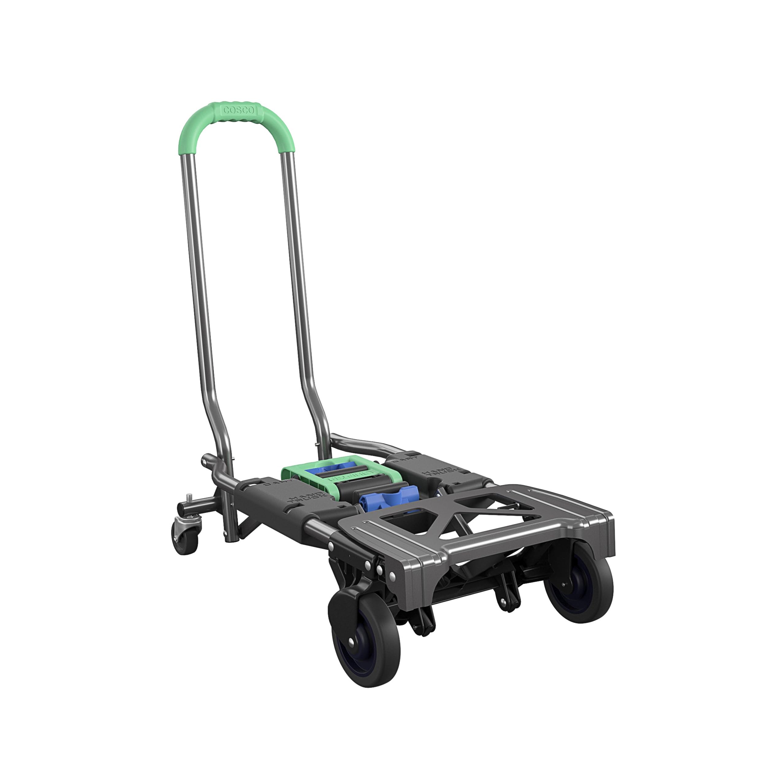 COSCO Shifter Multi-Position Folding Hand Truck and Cart, 300 lb. Weight Capacity, Green, 12222PBG1E