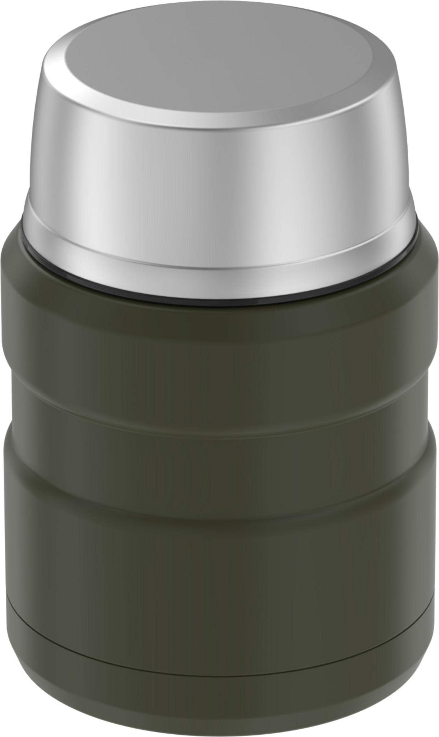 THERMOS Stainless King Vacuum-Insulated Food Jar with Spoon, 16 Ounce, Army Green