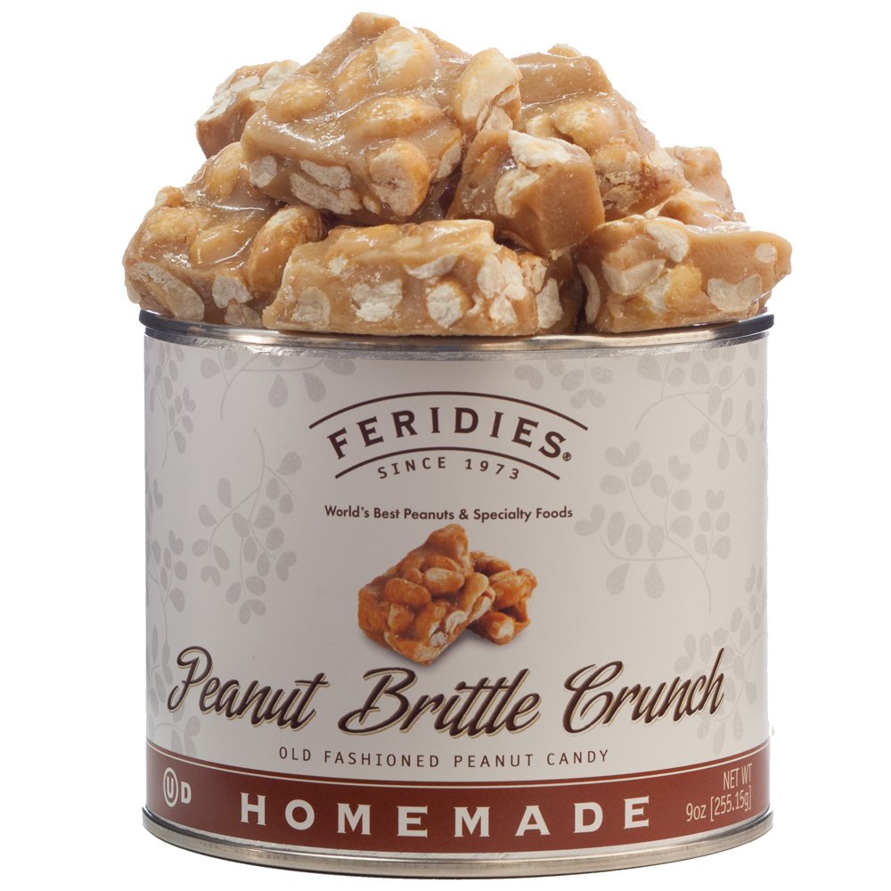 FERIDIES Assorted Snack Nut Gift Pack (Salted Virginia Peanuts, Honey Roasted Virginia Peanuts, Peanut Brittle Crunch and 5 O'Clock Crunch) - 36 ounces total