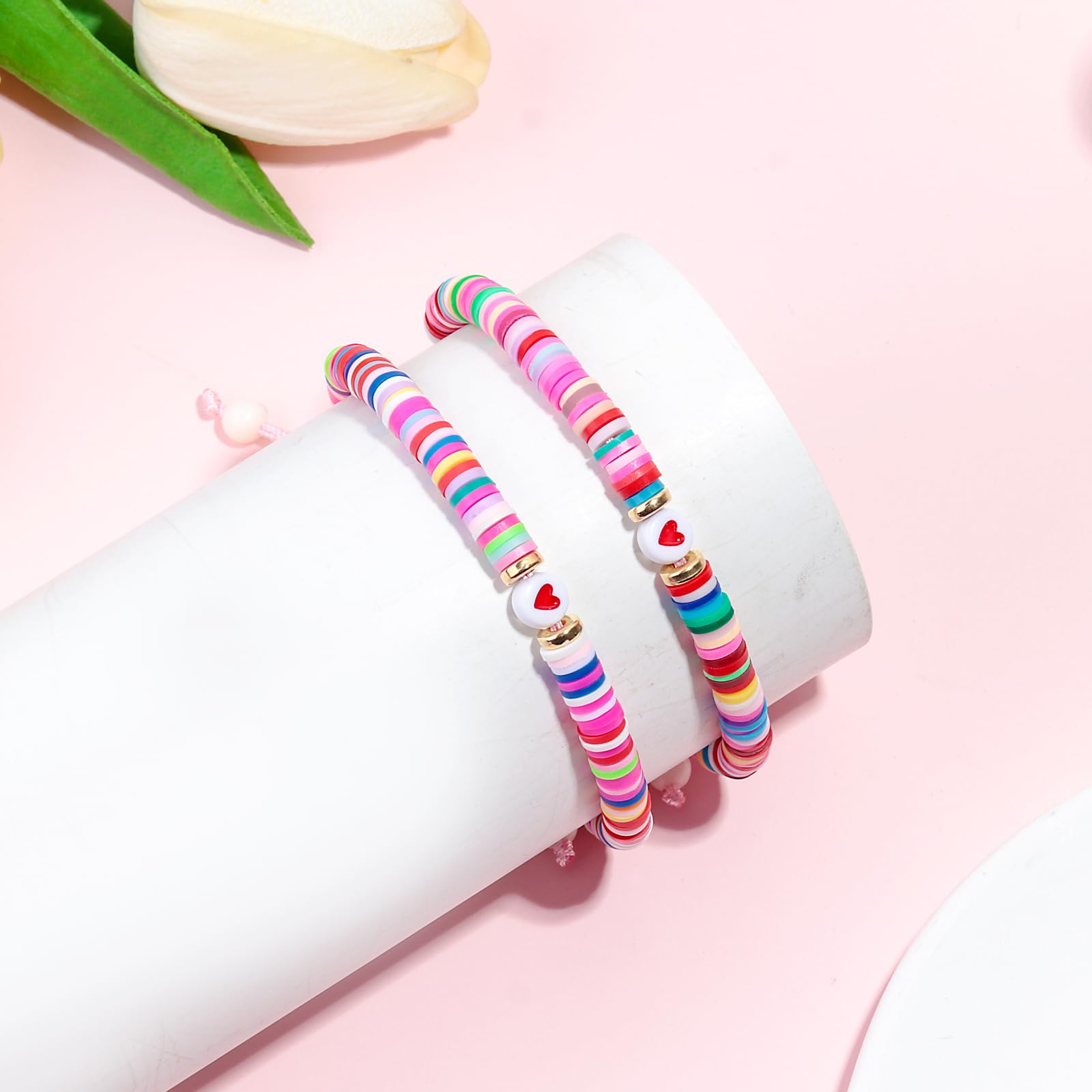 YUZHEJIE First Day of Kindergarten Pre-K Bracelet Mother Daughter Matching Bracelets Back to School Clay Beads Bracelets Jewelry Gifts (Colorful-Back to School)