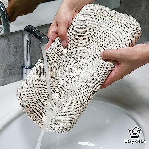 U'Artlines Indoor & Outdoor Round Cotton Placemat, Perfect for Fall, Dinner Parties, BBQs, Christmas Parties and Everyday Use,4pcs placemats, Ivory White