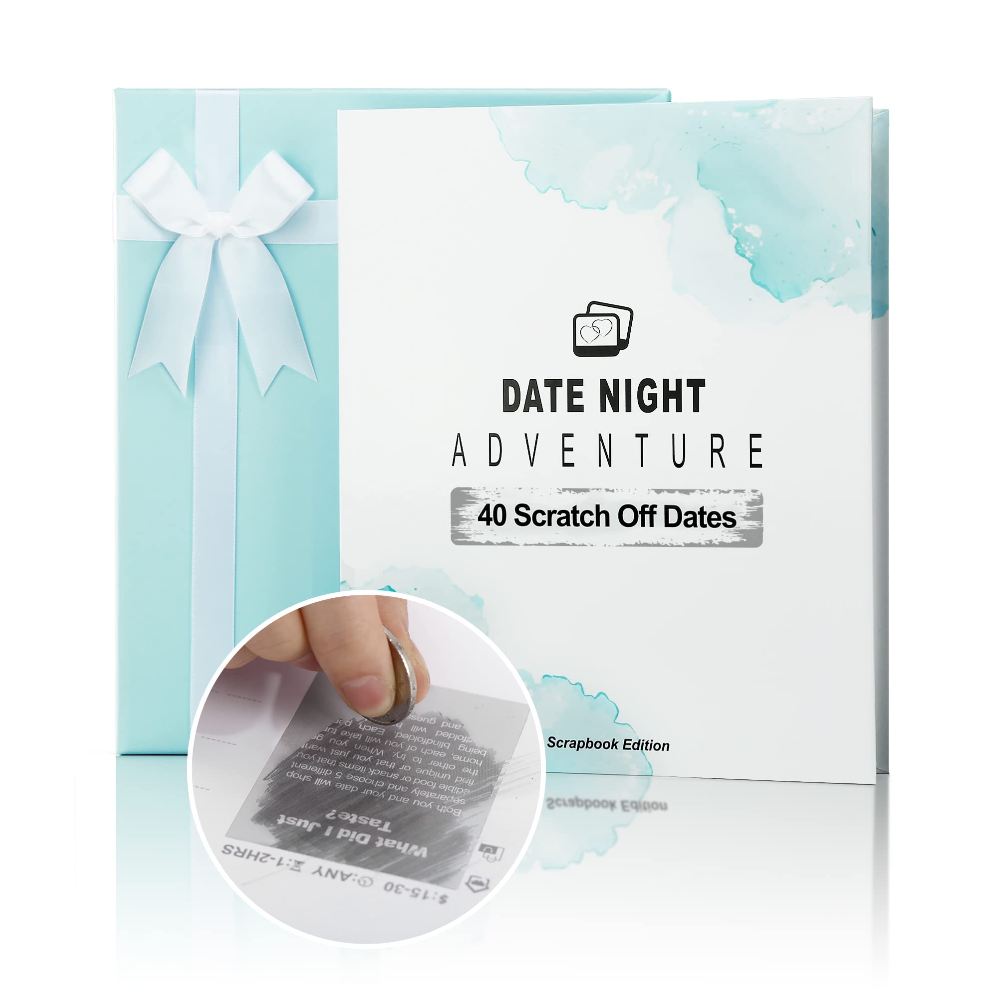 Date Night Adventure Book for Couples - 40 Scratch Off Challenge and Date Night Games for Couples, Newlywed and Wedding Gifts with Couples Date Night Ideas, Romantic Anniversary Couples Gifts for Him