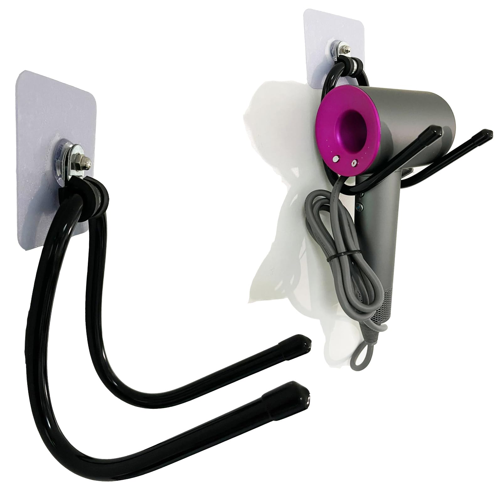 Universal Hair Dryer Holder Wall Mount, Blow Dryer Holder Rack, Hair Tool Organizer for Bathroom & Bedroom Hair Care & Styling Tools Storage and Organizer - Adhesive/Drilling Installation
