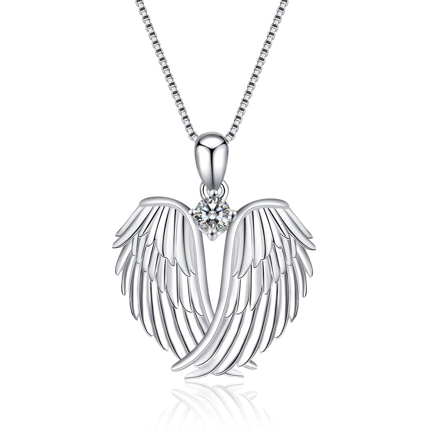 Angel Wings Necklace Guardian Angel Wings Pendant Necklace Necklace for Women Women Valentine’s Day Jewelry Womens Gifts (A)