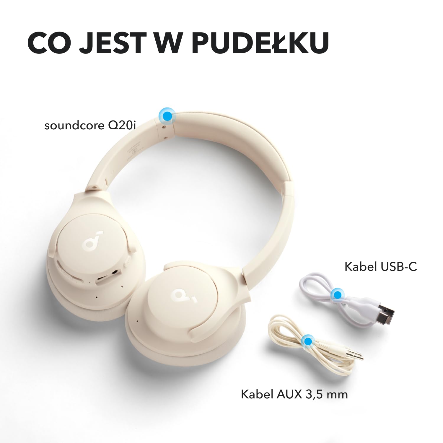 Soundcore by Anker Q20i Hybrid Active Noise Cancelling Headphones, Wireless Over-Ear Bluetooth, 40H Long ANC Playtime, Hi-Res Audio, Big Bass, Customize via an App, Transparency Mode (White)