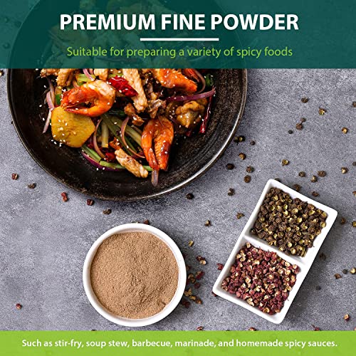 Soeos Sichuan Peppercorn Powder 1oz (28.3g), Non-GMO Verified, Szechuan Peppercorn Powder, Ground Sichuan Green Peppercorns, Green Sichuan Peppercorn Powder, Mapo Tofu Essential Ingredient