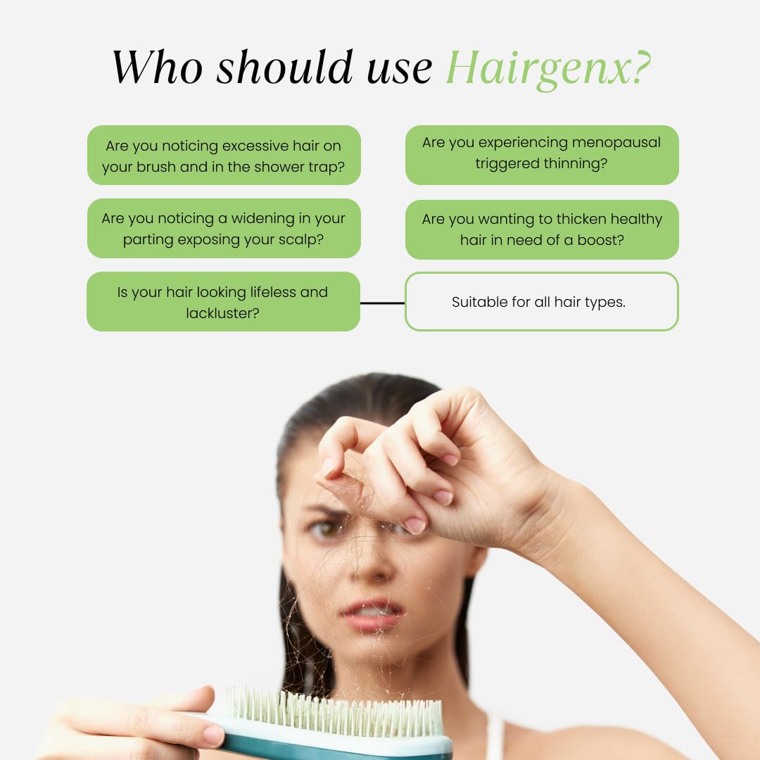 Hairgenx for HER | 150 Herbal Capsules (75 Day Supply) | DHT Blocker for Thicker, Fuller Hair | Natural Herbal Hair Loss Supplement for Women | Gluten-Free, Vegan-Friendly