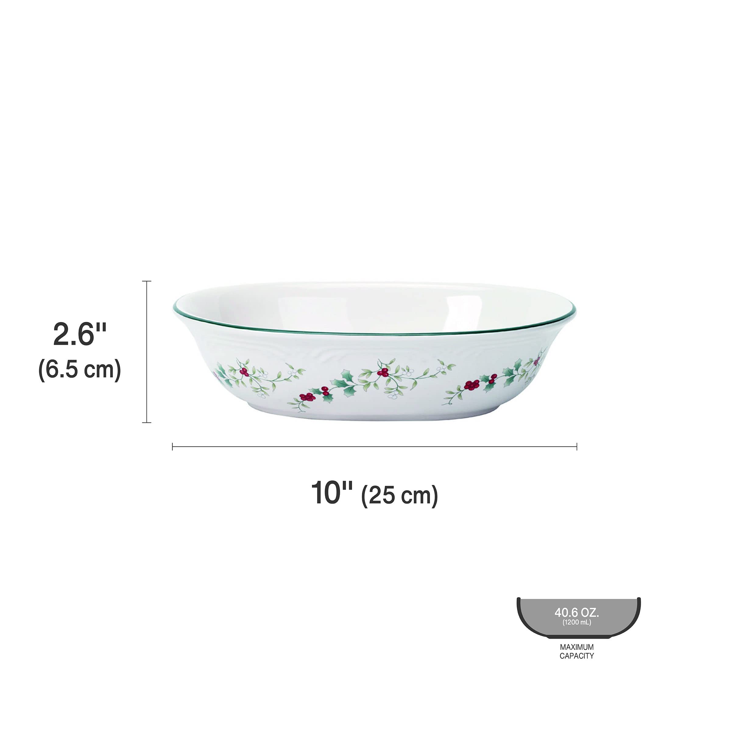 Pfaltzgraff Winterberry Oval Vegetable Bowl, 1.5 quart, Assorted