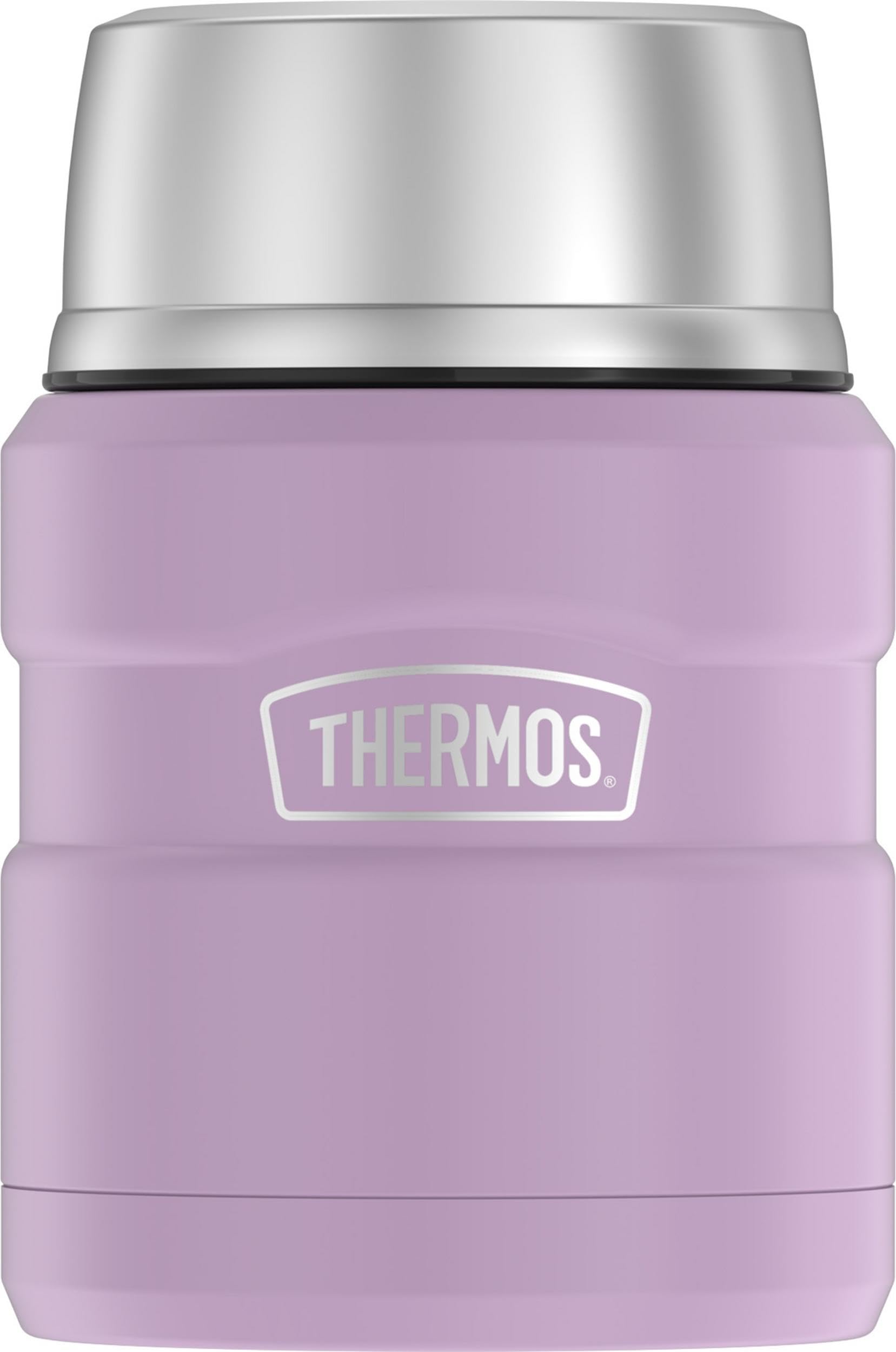 THERMOS Stainless King Vacuum-Insulated Food Jar with Spoon, 16 Ounce, Matte Lavender