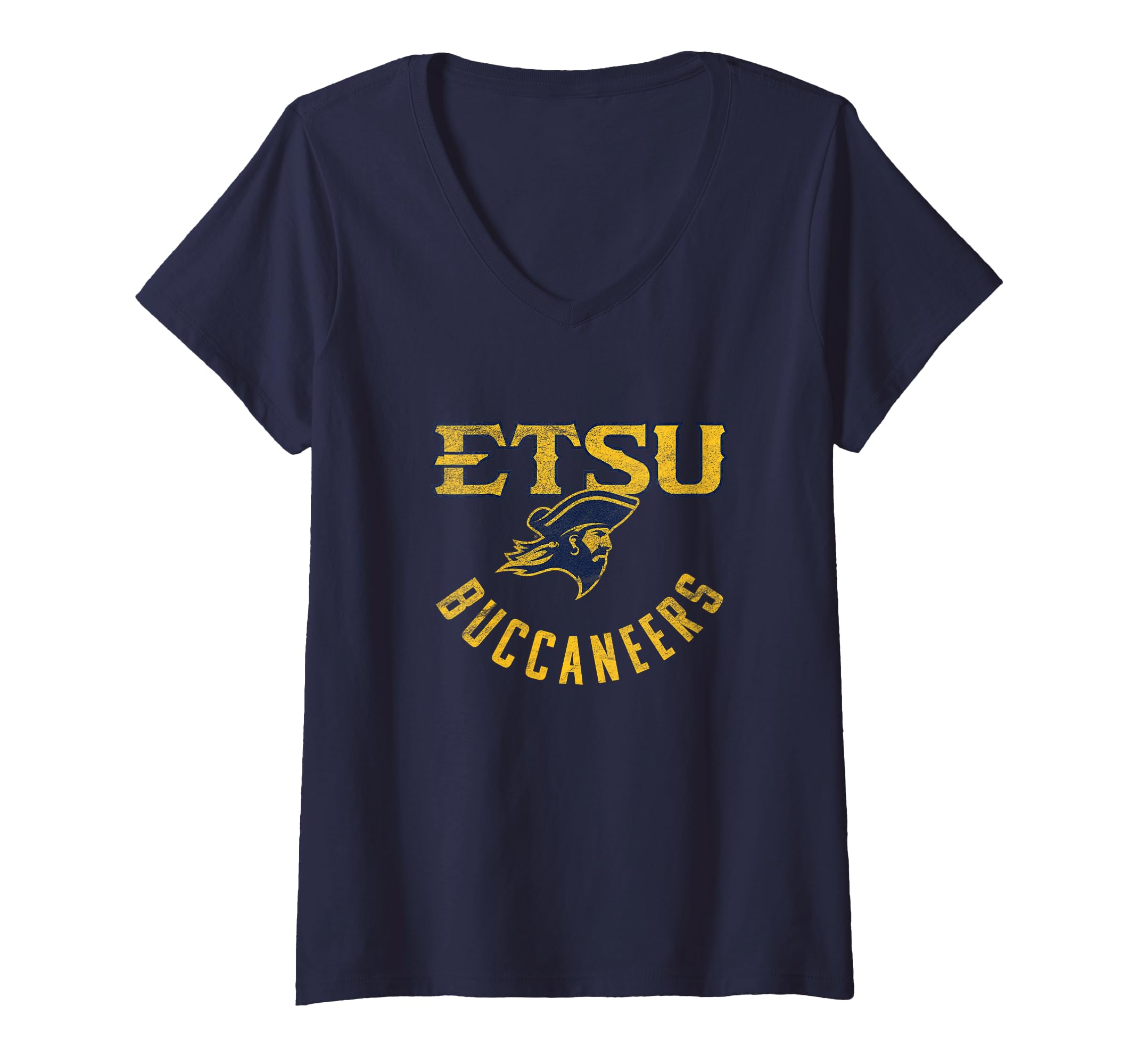 Womens East Tennessee State ETSU Buccaneers Large V-Neck T-Shirt