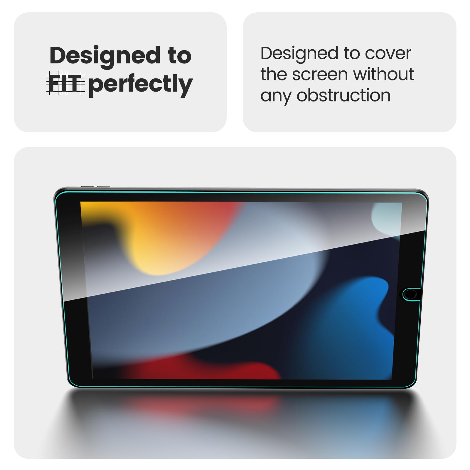 MOHAVE 2 Pack Screen Protector for iPad 10.2″ 9th/8th/7th Generation [Auto Alignment] Tempered Glass [Military Grade Protection] Supports Apple Pencil