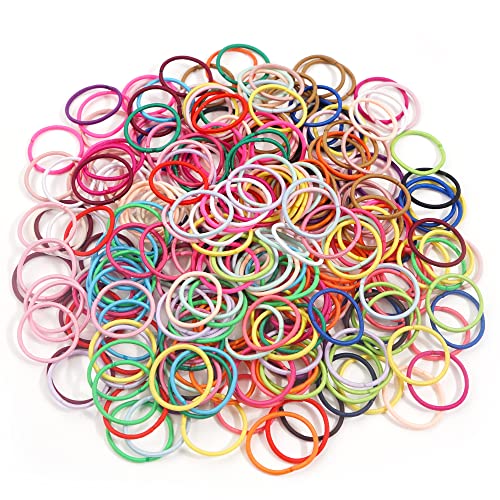 CÉLLOT 300PCS Toddler Hair Ties,2.7cm in Diameter No Crease Thumb Size Rubber Hair Elastics,Small Thin Hair Ponytail Holders Hair Accessories for Baby Girls Kids Children