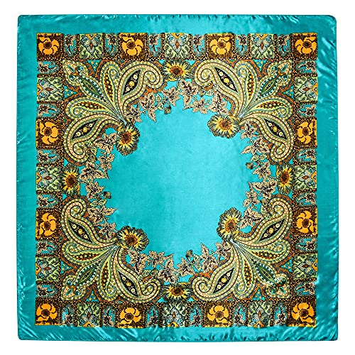 Stlvoll 5PCS Large Satin Head Scarves - Silk Square Like Neck Scarf Hair Wraps Headscarf for Sleeping Head Scarf Bundle 35 in