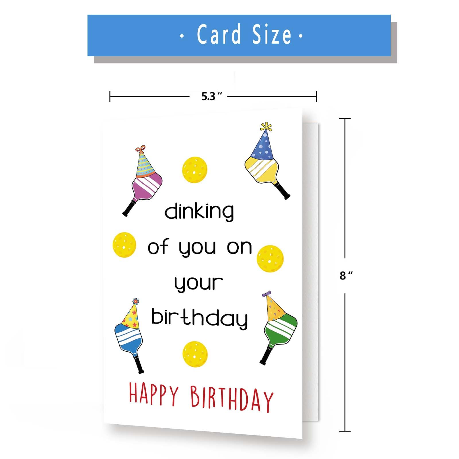 Asmallgf Happy Pickleball Birthday Card for Grandpa Grandma, Funny Sport Themed Birthday Gifts for Women Men, Dinking Of You on Your Birthday