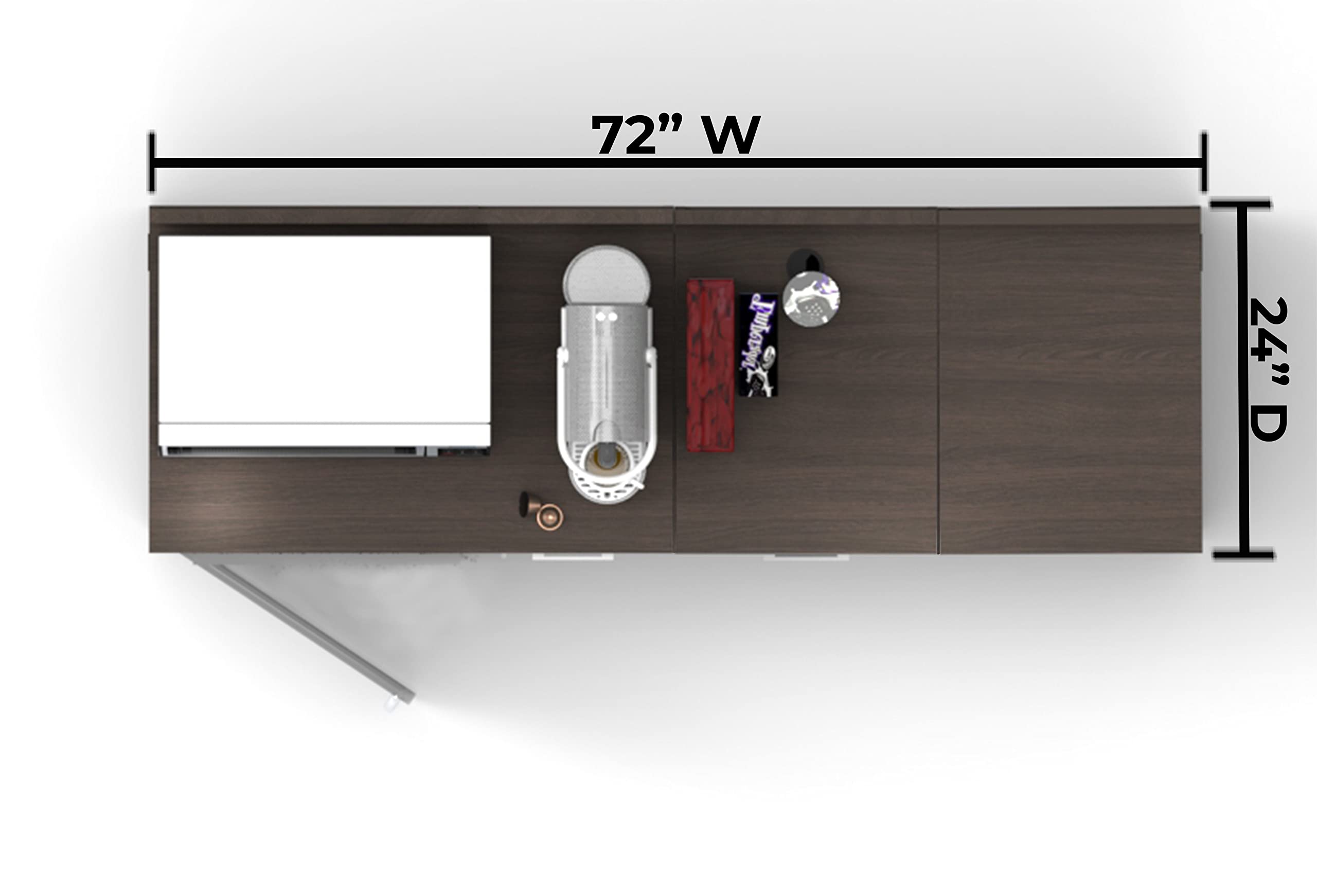 BREAKtime Coffee Break Lunch Room Furniture Buffet Color Espresso - Factory Assembled (NOT RTA) Furniture Items ONLY. Model 6296 3 Piece Group 72 inch Width