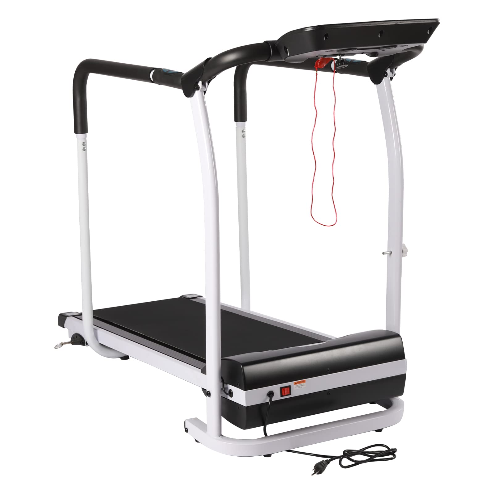 YIPONYT Foldable Treadmill, Recovery Fitness Walking Treadmill with Full Length Handrails, Heart Rate Measurement, Walking Tread Pad, Home Elderly Walking Pad Machine for Home/Gym