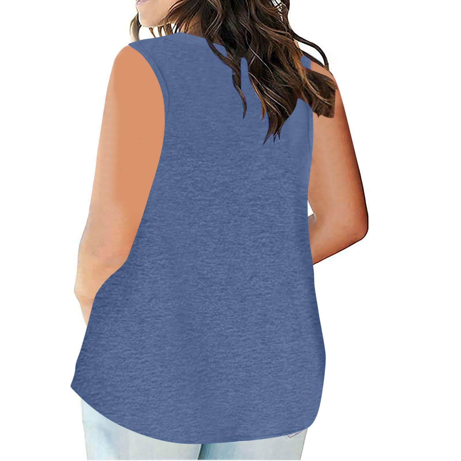 Ladies Spring Tops Plus Size Tank Tops for Women Casaul Plus Size Loose Fitted Soft Classiac Solid Blouses Comfy Summer Holiday Shirts