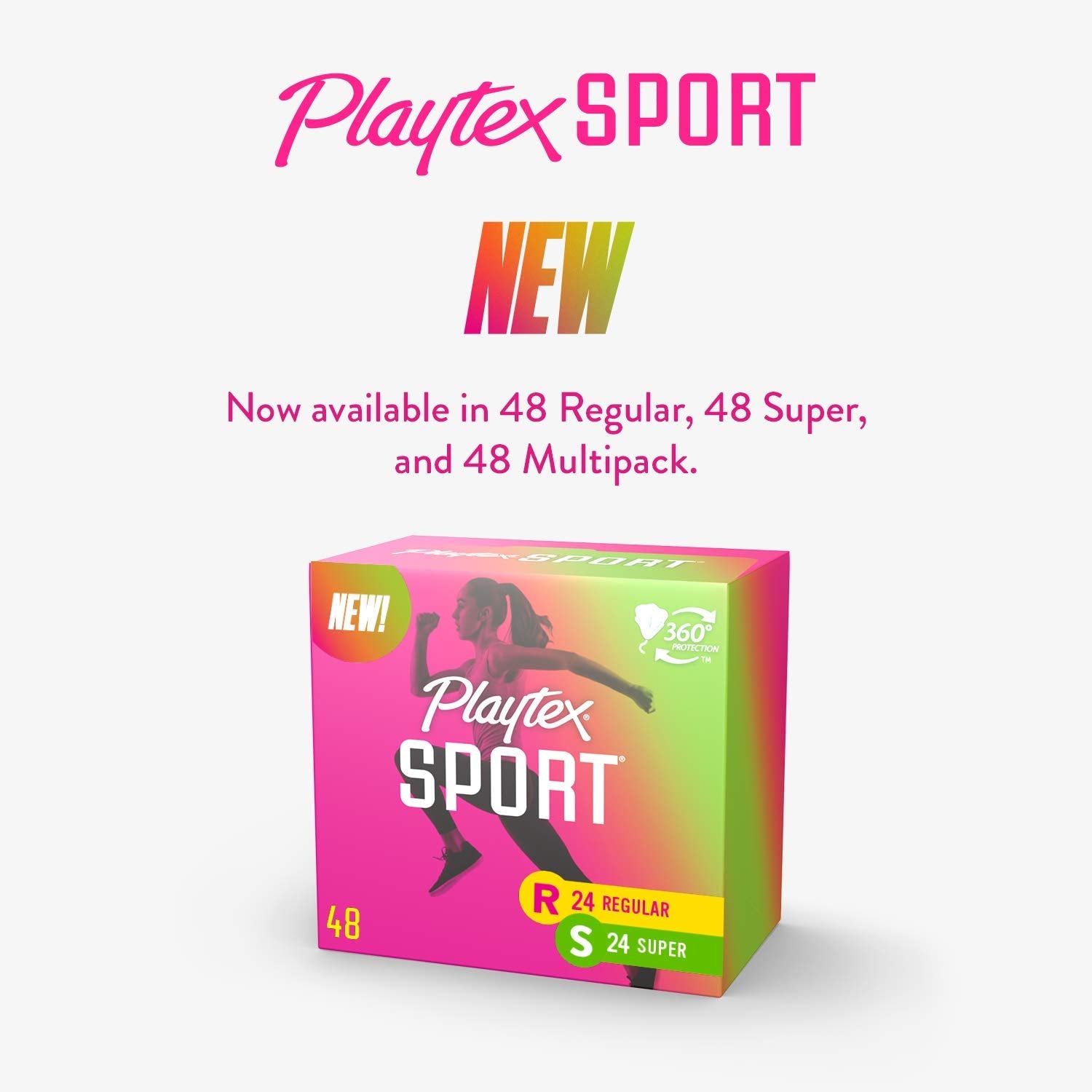 Playtex Sport Tampons, Super Absorbency, Fragrance-Free - 48ct