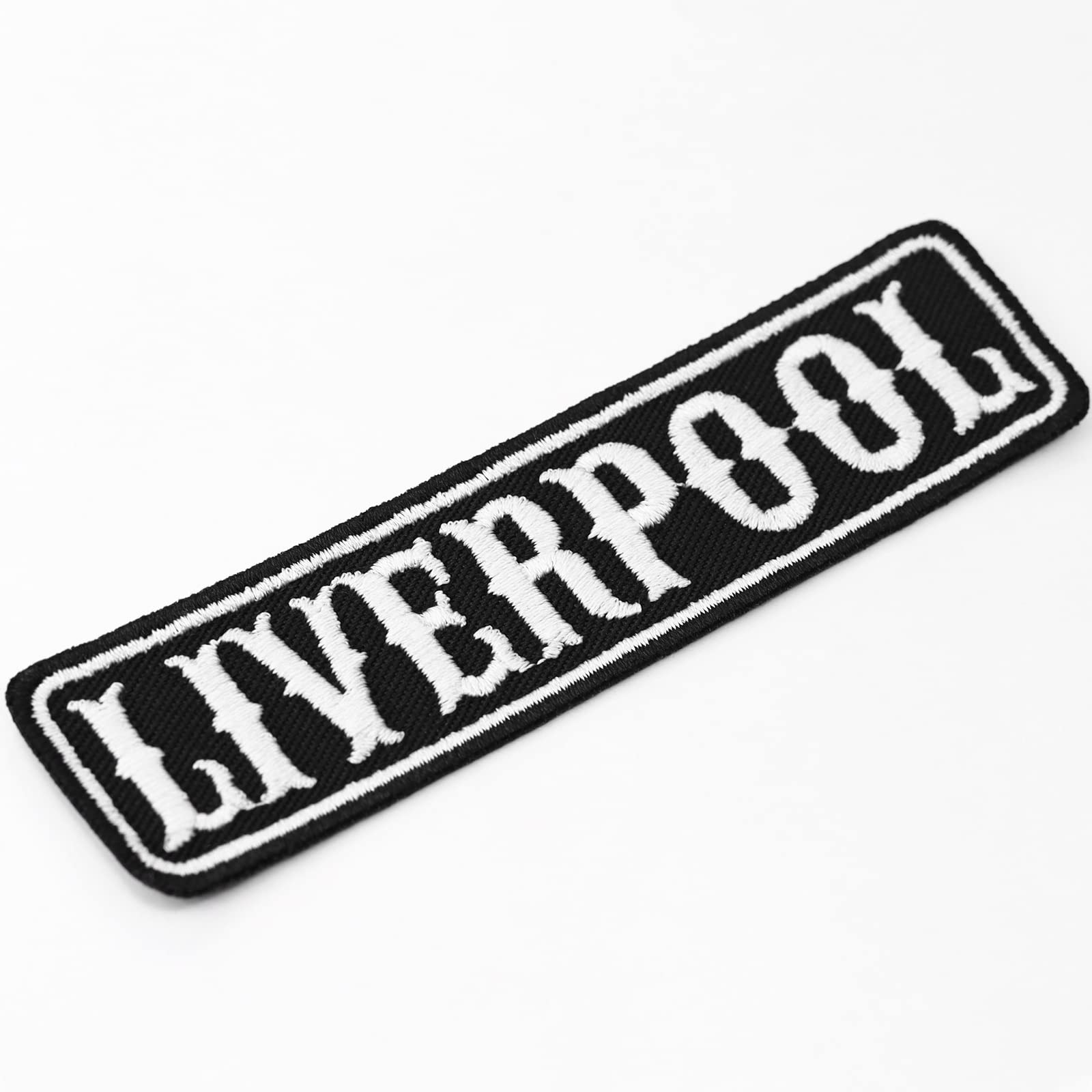 Liverpool Patch Biker Rankpatch United Kingdom UK Motorcycle Patch Applique to sew on or Iron on | UK Badge for All Fabrics and Leather | Sticker for Clothing | 3.94x0.98 in