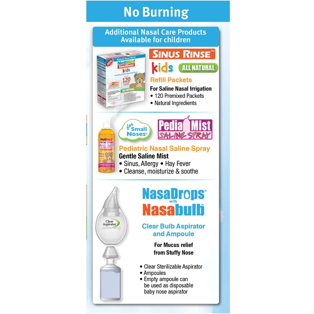 NeilMed Pharmaceuticals - Sinus Rinse Kids All Natural Kit - 60 Premixed Packets