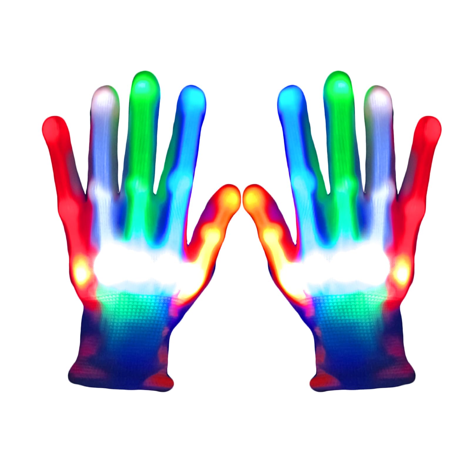 COLEDRE Toys Gifts Age 6-12 Years Old Led Light up Gloves Rainbow Glow Gloves for Kids Adults Rave Birthday Party Halloween Christmas Stocking Stuffers（1PM）