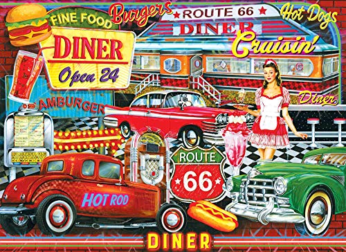 RoseArt - Kodak Premium - 50's Diner - 1000 Piece Jigsaw Puzzle for Adults