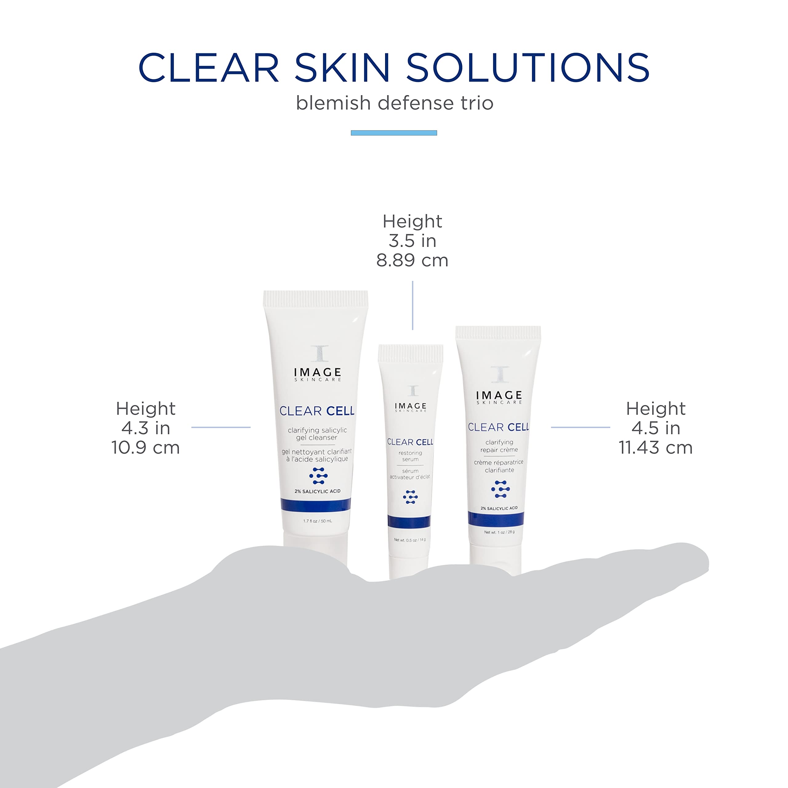 IMAGE Skincare, Clear Cell 3-Step Introductory Regimen Set for Clear Pores and Healthy Looking Skin, Holiday Ltd. Edition, White, 3.2 Ounce