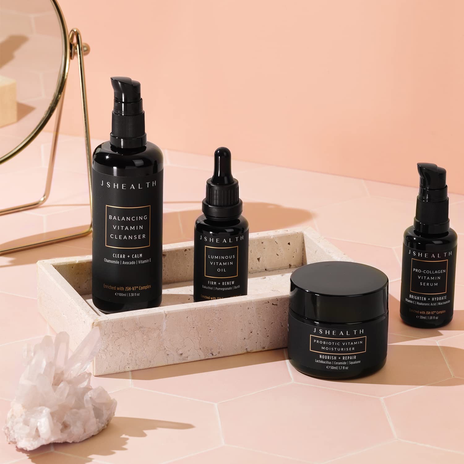 JSHealth Vitamin C Serum for Face - Brightening Hyaluronic Acid Serum - Anti Aging Vitamin C Face Serum - Hydrating Facial Serum with Niacinamide