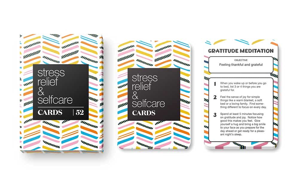 Allura & Arcia 52 Stress Less & Self Care Cards - Mindfulness & Meditation Exercises - Anxiety Relief & Relaxation