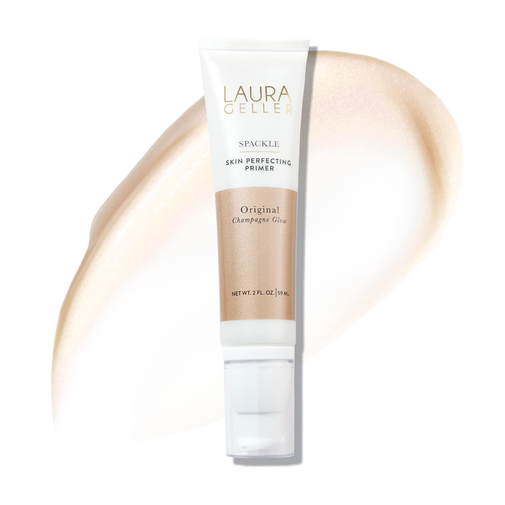 LAURA GELLER NEW YORK Spackle Primer - Champagne Glow - Super-Size 2 Fl Oz - Hyaluronic Acid Makeup Primer for Mature Skin