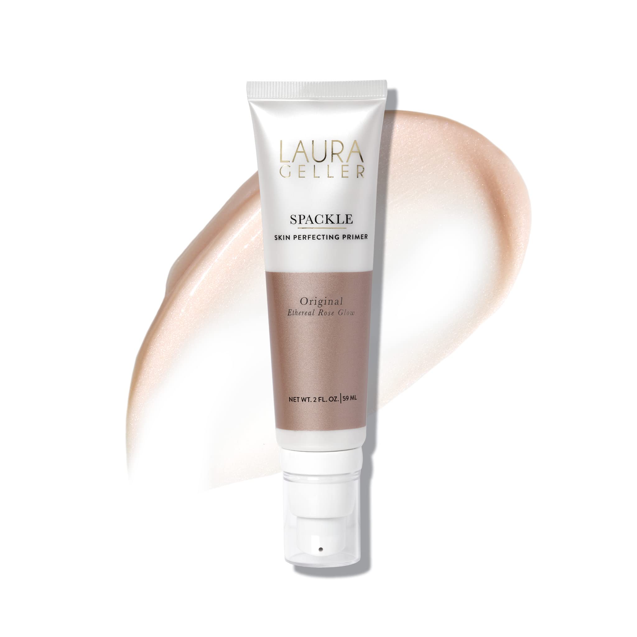 LAURA GELLER NEW YORK Spackle Primer - Ethereal Rose Glow - Super-Size 2 Fl Oz - Hyaluronic Acid Makeup Primer for Mature Skin