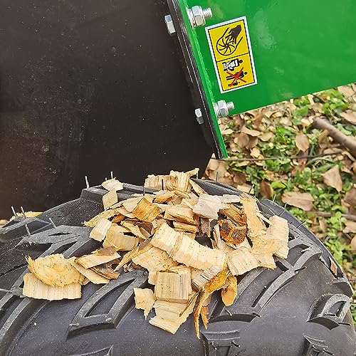 Wallemac Wood Chipper 420cc 14HP 6-Inch Branch and Leaf Shredder Mulcher Gas Powered B&S Engine EPA Certified with Towbar/Emergency Stop Button (B&S Engine, Electric Start)