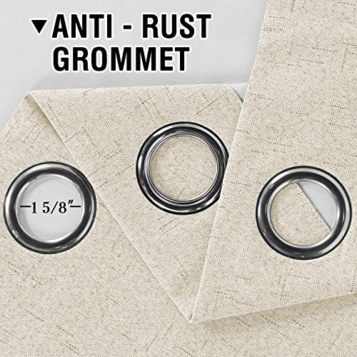 H.VERSAILTEX Primitive Linen Curtains 100% Blackout Curtain Drapes Burlap Fabric Curtains with White Thermal Insulated Liner, Grommet Top Curtains Living Room/Bedroom (2 Panels, 42 x 54 Inch, Teal)