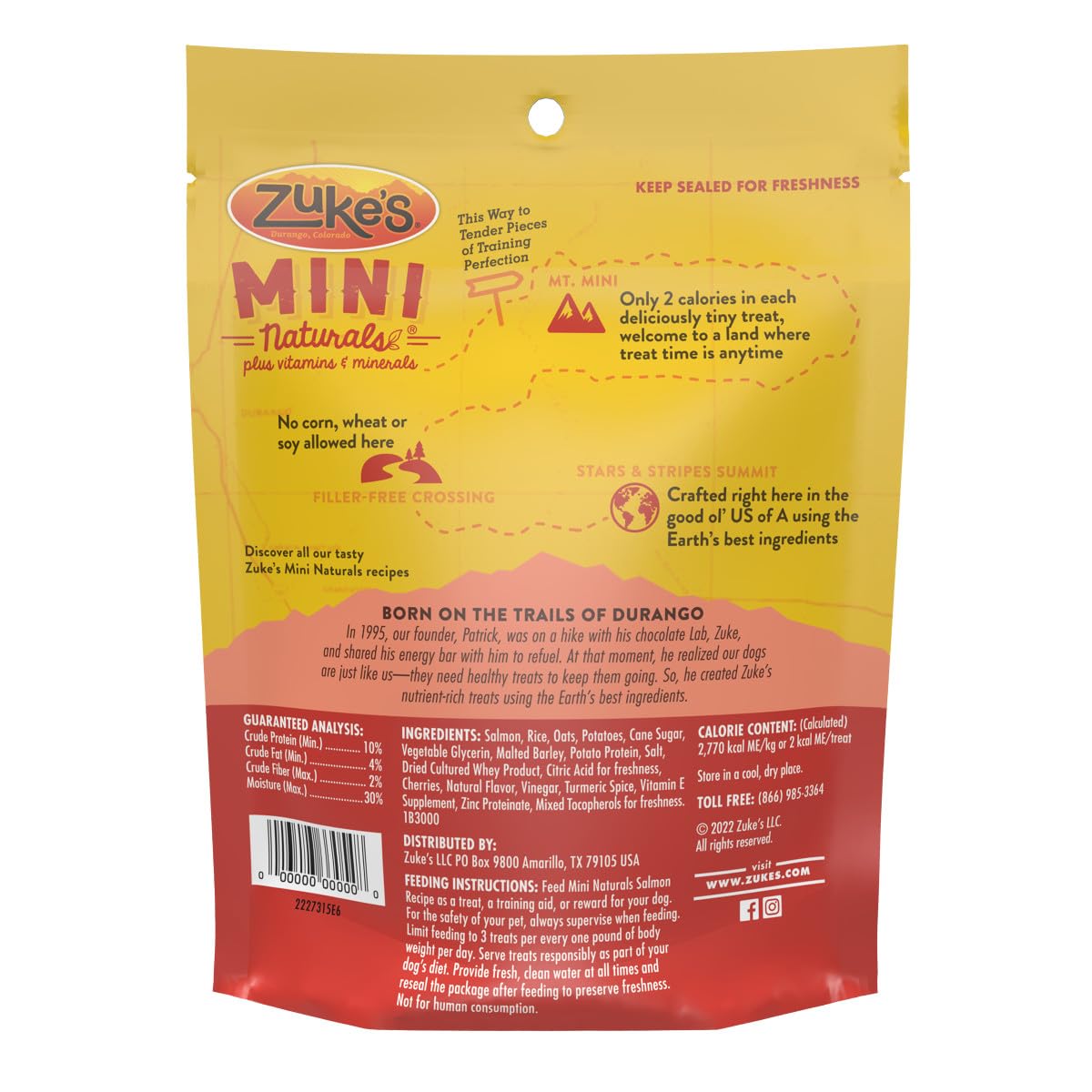 Zuke’s Mini Naturals Soft And Chewy Dog Treats For Training Pouch, Natural Treat Bites With Salmon Recipe - 6 oz. Bag