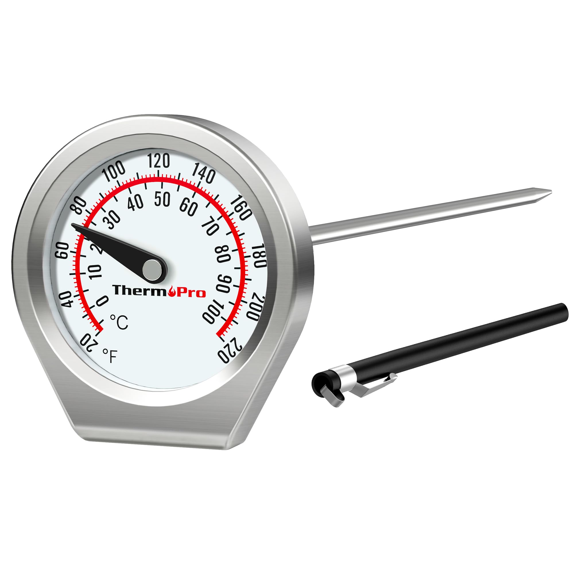 ThermoPro Dial Instant Read Meat Thermometer for Cooking, Grill Food Thermometer with Glass Lens, Portable Kitchen Thermometer with 5'' Stainless Steel Probe for Liquid, Steak, Turkey Temp Checking