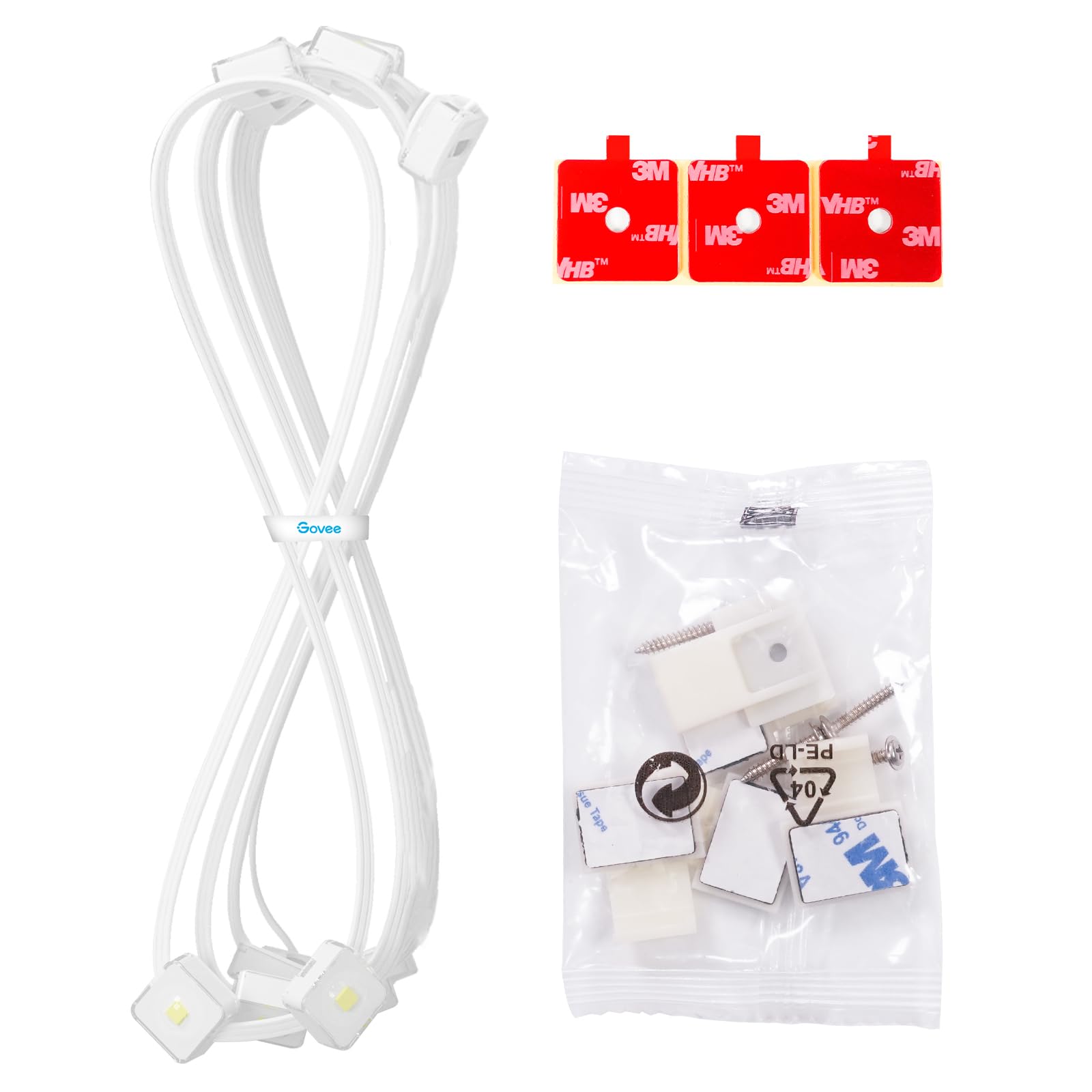 Govee 16.4ft Extension Light with Strip Clip and VHB Glue for RGBIC Permanent Outdoor Lights H705A, H705B and H705C, Not Compatible to Gen 2 H705E, H705D, H705F and Permanent Lights Pro