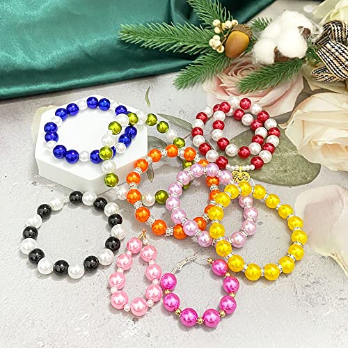 LIMAOLLY 60g Mixed 3-10mm Round Pearl Beads with Hole Loose Satin Plastic Crafts Beads for DIY Jewelry Making Vase Fillers Key Chains Birthday Party Home Decoration(Yellow Series)