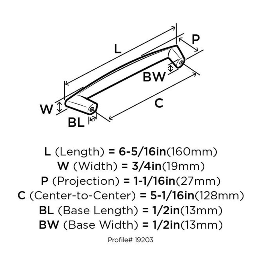 Amerock | Cabinet Pull | Satin Nickel | 5-1/16 inch (128 mm) Center to Center | Essential'Z | 1 Pack | Drawer Pull | Drawer Handle | Cabinet Hardware