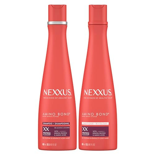 Nexxus Bond Repair Shampoo & Conditioner Bundle Amino Bond 2 Pack for All Types of Damaged Hair, with Keratin Protein and Amino Acids, 13.5 oz,