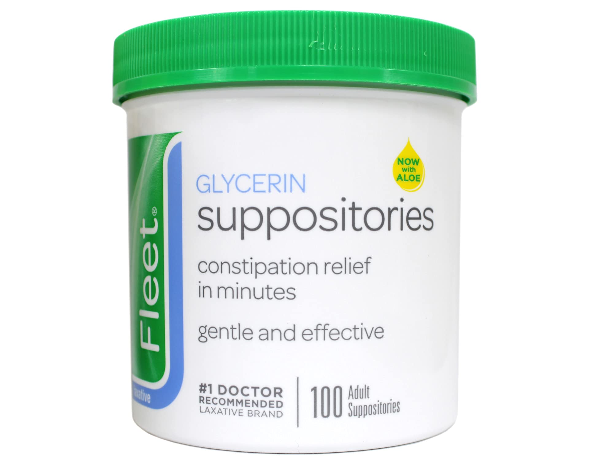 Fleet - Glycerin Suppositories, Laxative, Adult Jar, 100 Each (2-Pack)