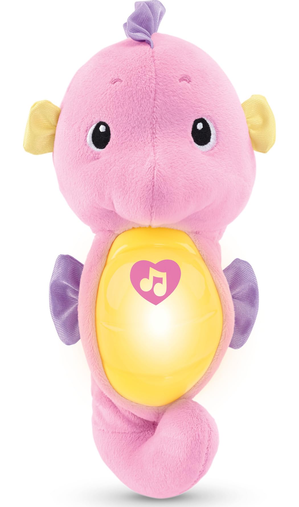 Fisher-Price Musical Baby Toy, Soothe & Glow Seahorse, Pink Plush Sound Machine with Lights & Volume Control for Newborns